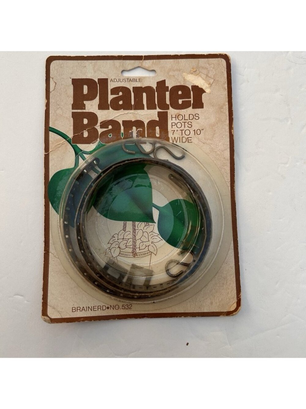 Brainerd Vintage Adjustable Brass Planter Band Holder Holds Pots 7"-10" Wide